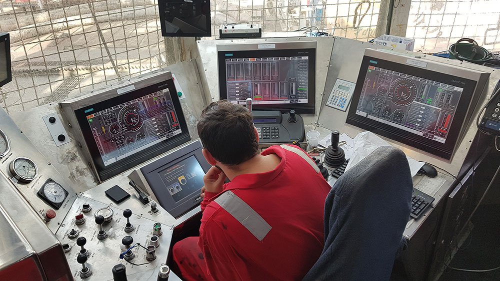 drilling instrumentation shown on rig control room screens